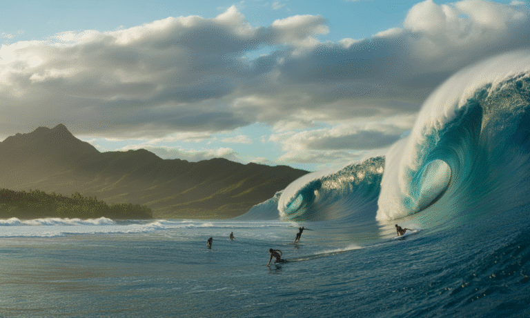 découvrez les premières images époustouflantes du remake de point break, tournées à teahupoo, le célèbre spot de surf. plongez dans l’action et l’adrénaline des scènes spectaculaires de ce film très attendu !