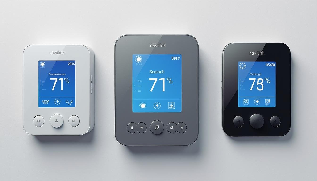 découvrez la signification des icônes et affichages des thermostats d'ambiance navilink 105, 125/128 et 225/228 pour une utilisation simple et efficace de votre chauffage.