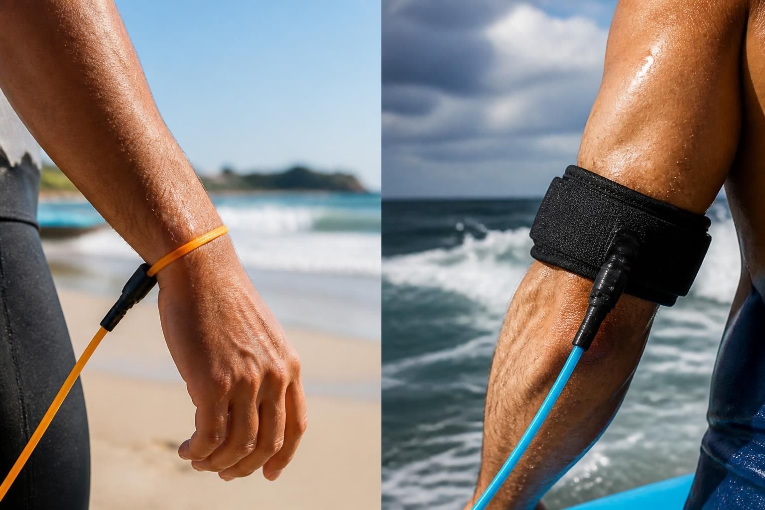 découvrez comment choisir entre un leash de bodyboard pour poignet ou bras, avec nos conseils pour un maintien optimal et une sécurité accrue lors de vos sessions de bodyboard.