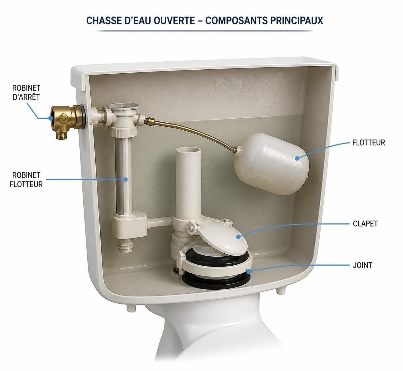 comment réparer une chasse d'eau qui coule en continu en seulement 15 minutes grâce à notre guide simple et rapide. économisez de l'eau et évitez les réparations coûteuses dès maintenant !